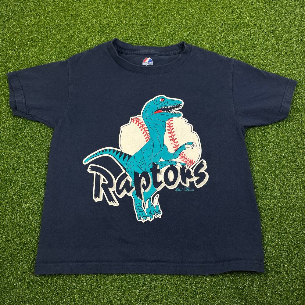 Y2K Majestic Youth Ogden Raptors #14 Baseball Club 2008 Navy T-Shirt Sz S